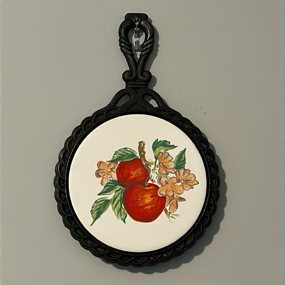 Vintage Cast Iron & Tile Trivet